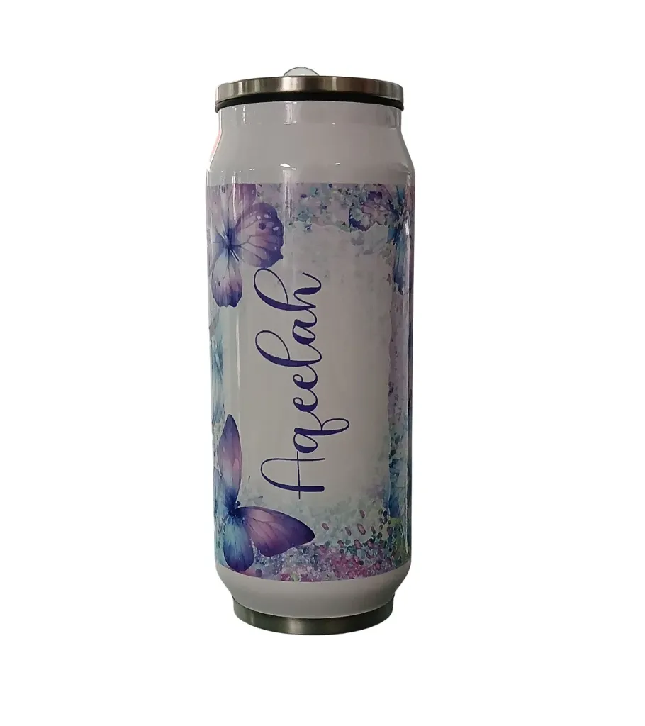 Glitter Butterfly Straw Flask (Aqeelah)