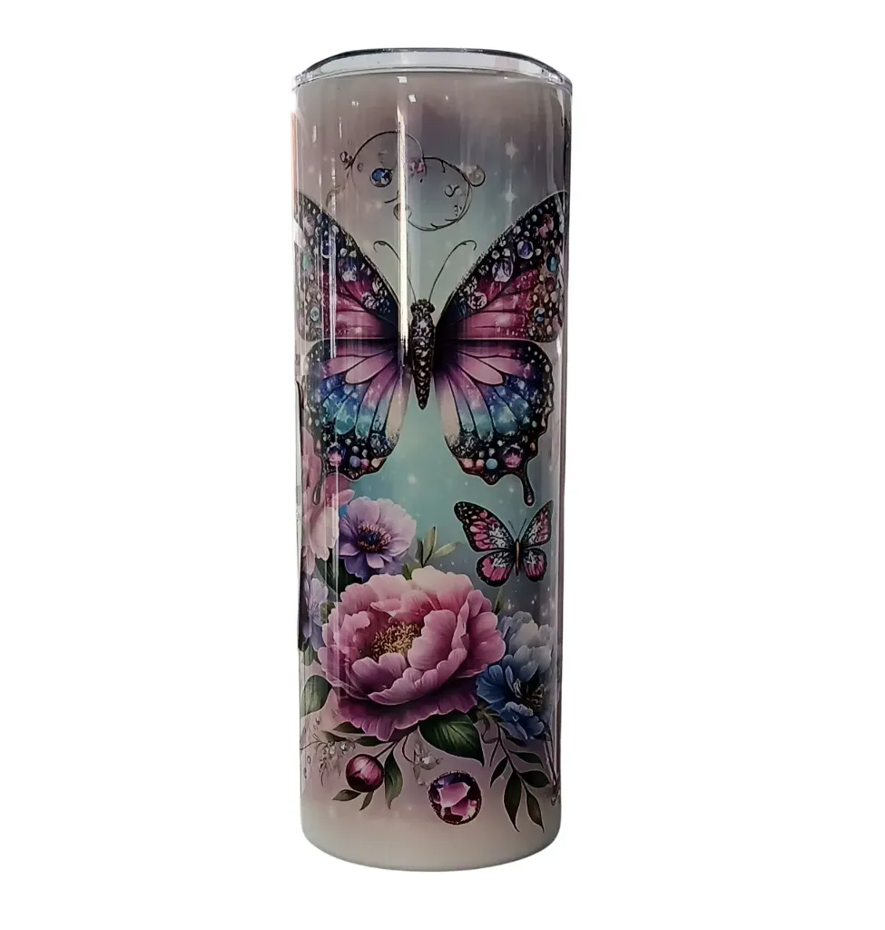 Purple Butterfly Flask 