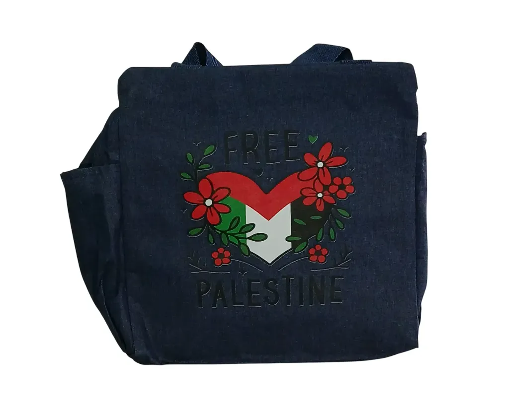 Cooler Bag- Free Palestine Flower Heart -Blue 