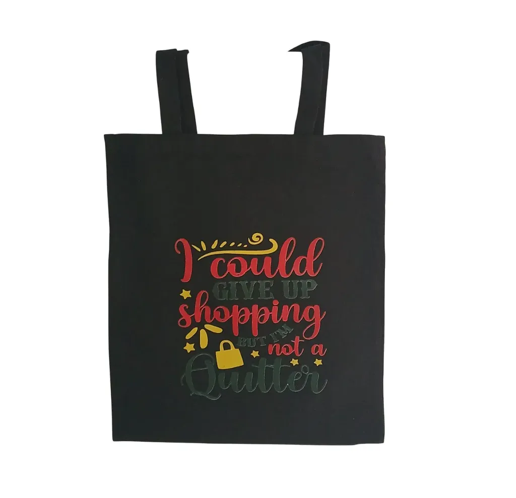 Tote Bag-I could give up shopping -Black 